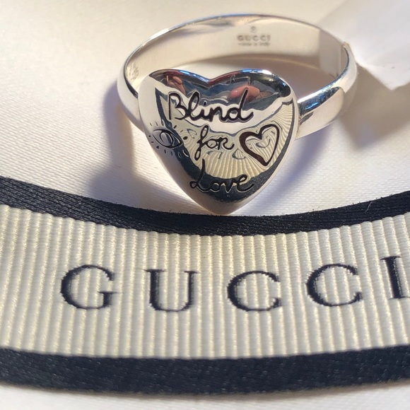 NWT Gucci Blind for Love Heart Ring Size 7.5 - Picture 3 of 11
